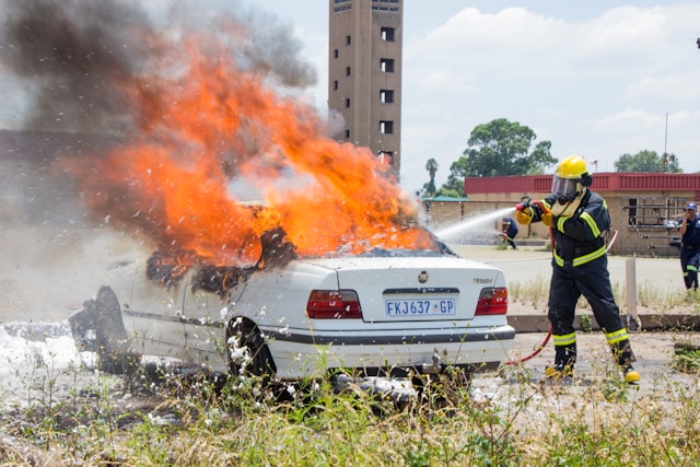 Car on fire