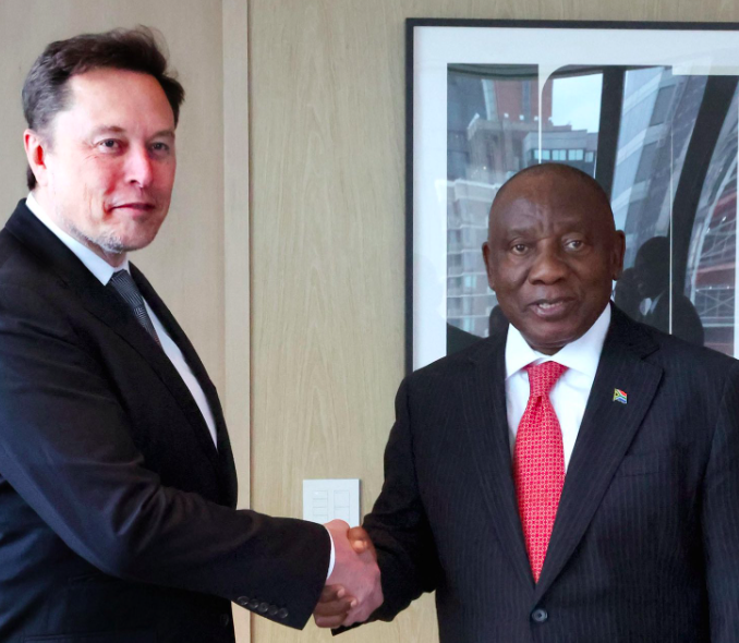 Cyril Ramaphosa and Elon Musk